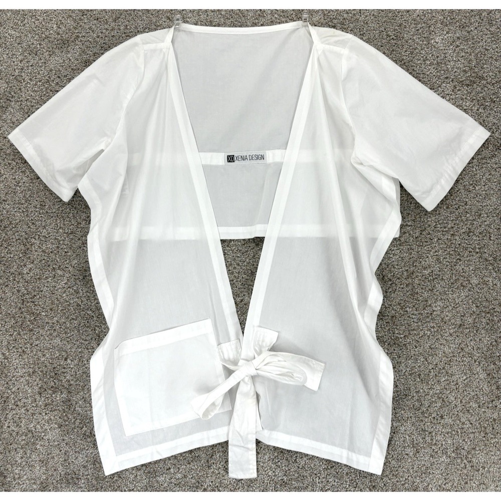 XD Xenia Design Stola Dipa Wrap Top Womens 36 White Contemporary Boho Resortwear
